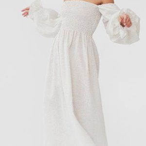 “Atlanta” Linen Dress in Micro Polka Dot